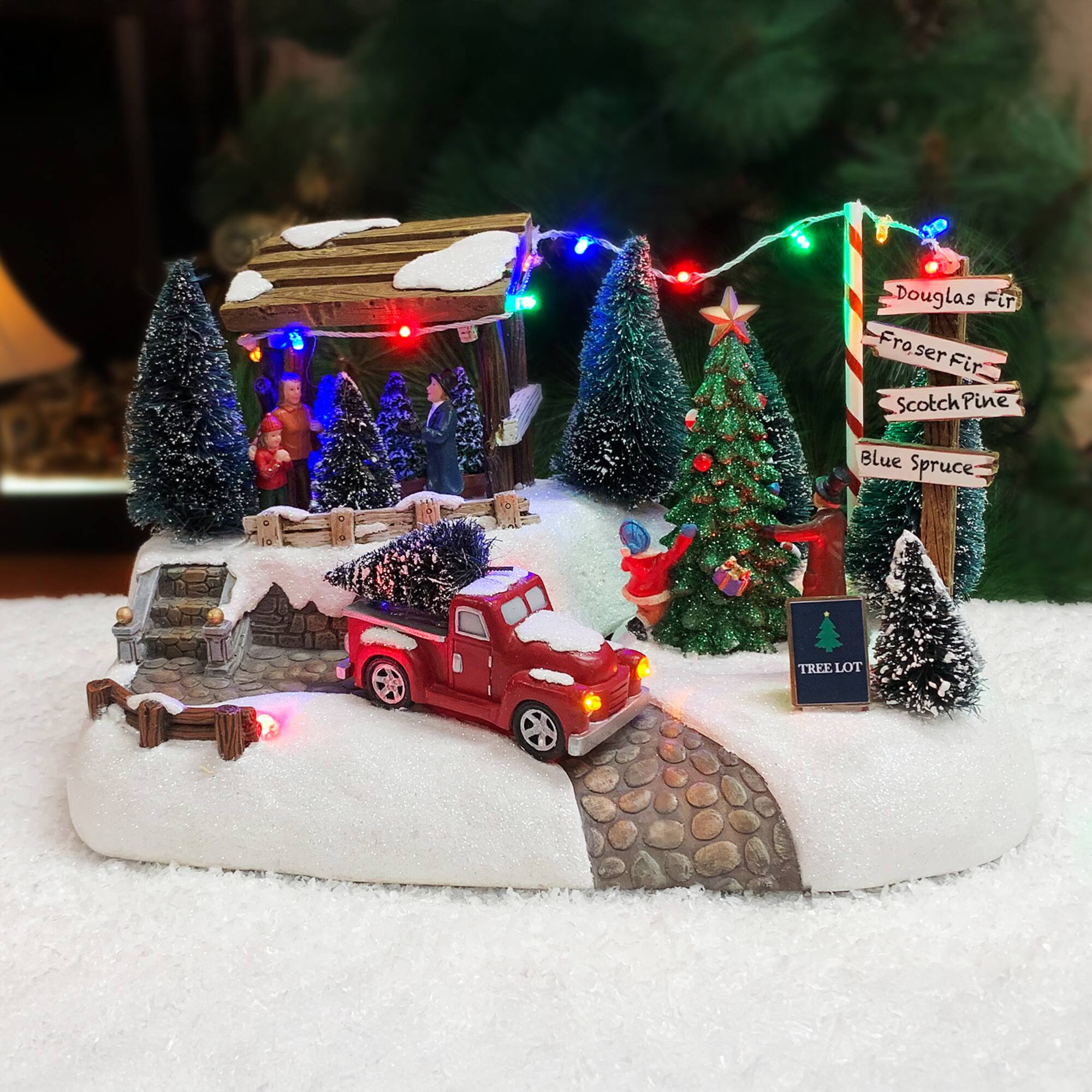 7" Tree Lot with LED Lights & Music